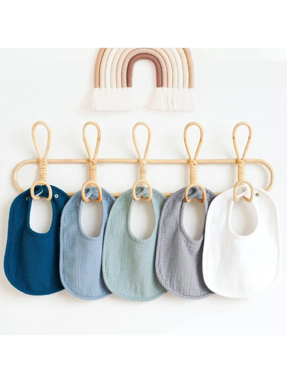 Soft Cotton Baby Bibs 8-Pack | Unisex Bandana Drool Bibs for Teething & Drooling